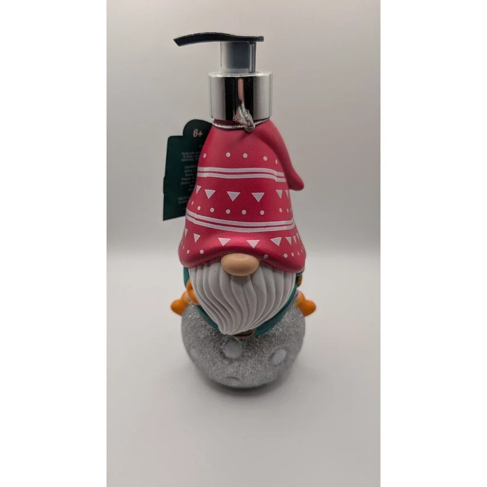 Holly Jolly Vanilla Frosting Gnome Refillable Hand Soap Dispenser Christmas
